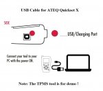 USB Charging Cable USB Data Cable for ATEQ Quickset X TPMS Tool